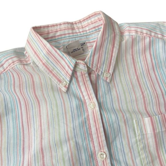 Cabin Creek Wrinkle Free Stain Release Button Up Stripe Shirt 14P Vintage - Picture 3 of 6